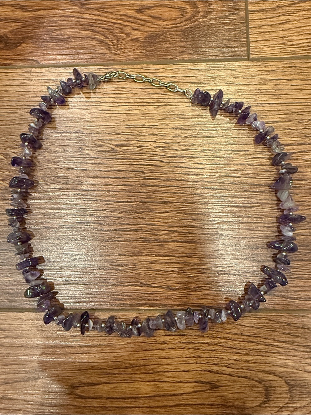 Amethyst Chip Bead Necklace - Purple Gemstone Women's Jewelry - Picture 5 of 7